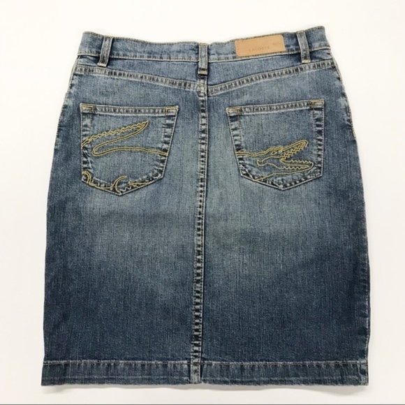 Lacoste Dresses & Skirts - Rare Lacoste Jean Skirt, Alligator Back Pockets XS